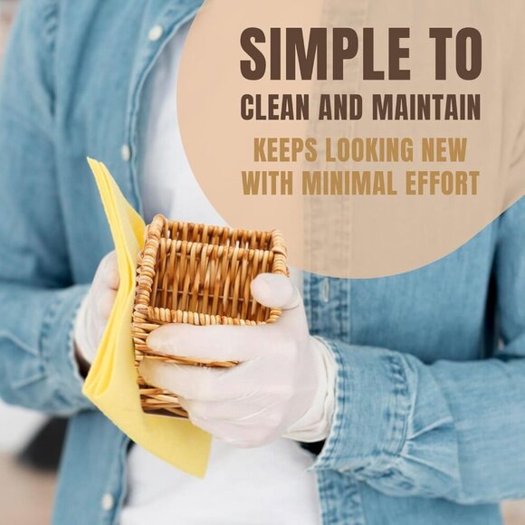 5-Compartment Remote Control Holder – Synthetic Rattan Organizer for TV Remotes, - Picture 8 of 8